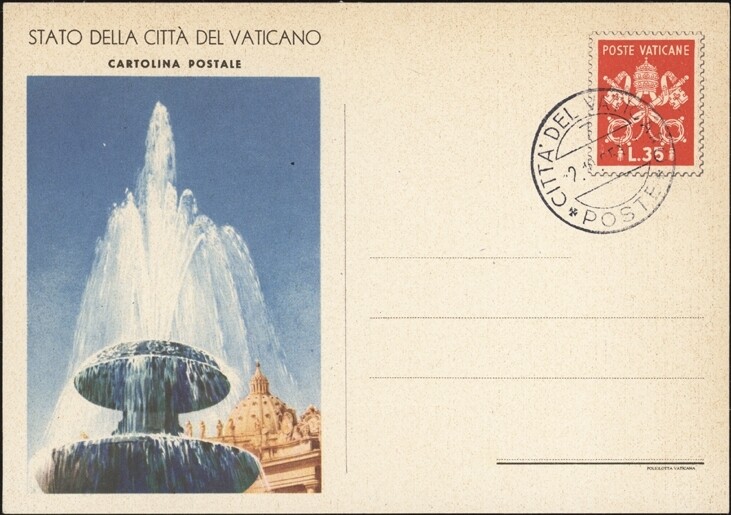 VATICAN, 1950. Post Card H&G 16, Cancel