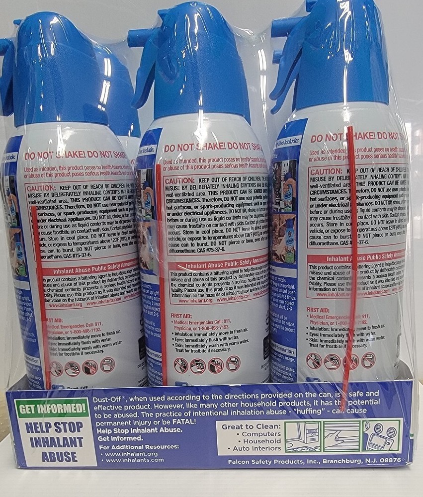 Falcon Dust-Off Compressed Air Duster Canned Electronics Cleaner 12oz x 12 Pack