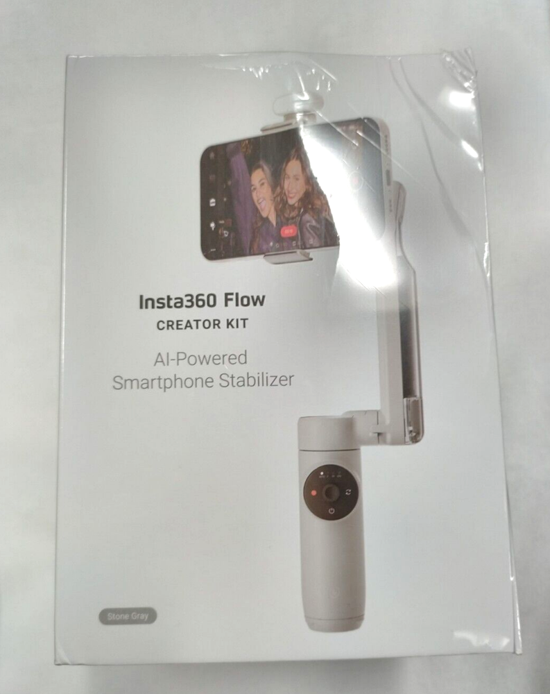Insta360 Flow 3-Axis AI-Powered Smartphone Stabilizer Creator Kit Stone Gray