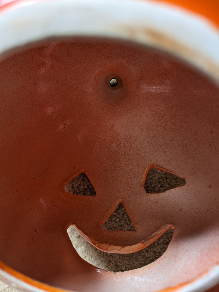 Halloween ceramic candle topper pumpkin