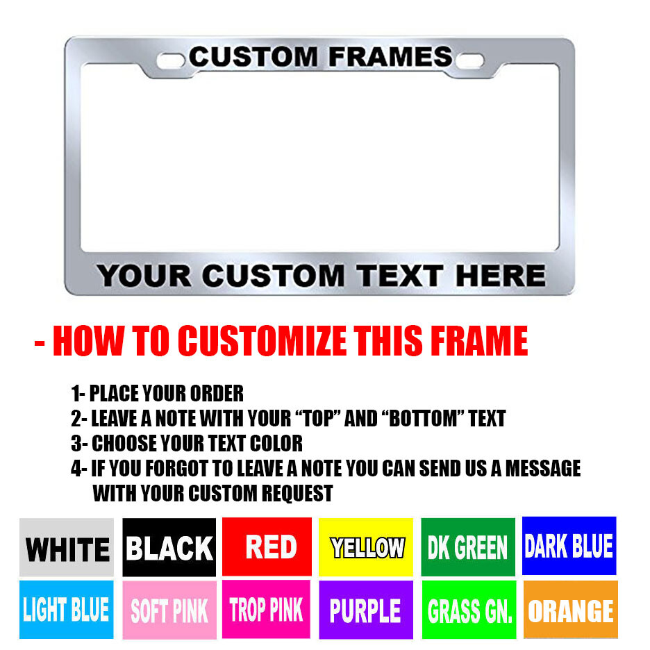 Customizable CHROME Metal Arial High Quality License Plate Frame