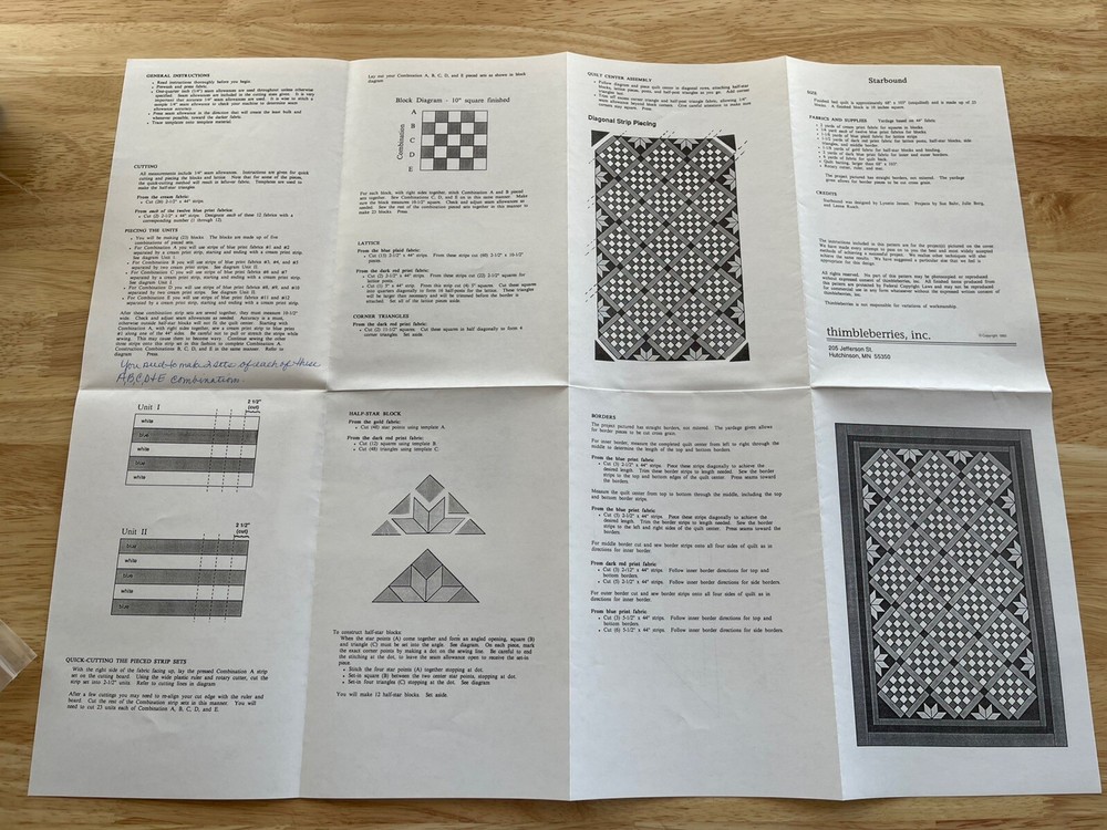 Thimbleberries STARBOUND Quilt Pattern LJ92222