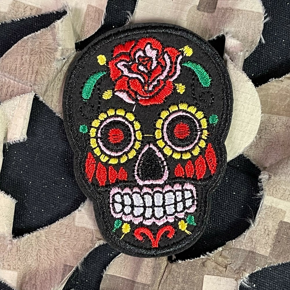 NEW Warrior Iron On Embroidered Morale Patch - Sugar Skull (8-Pack)