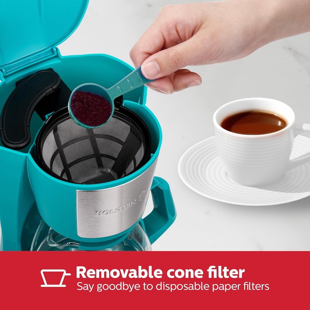 5Cup Drip Coffee Maker–Compact and User-Friendly with Auto Pause&Serve, Reusable