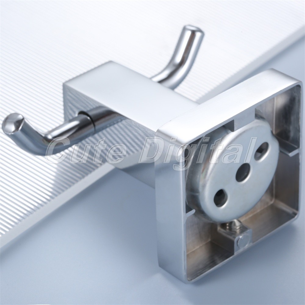 Robe Towel Double Hook Holder Stainless Wall Mounted For Hanging Items