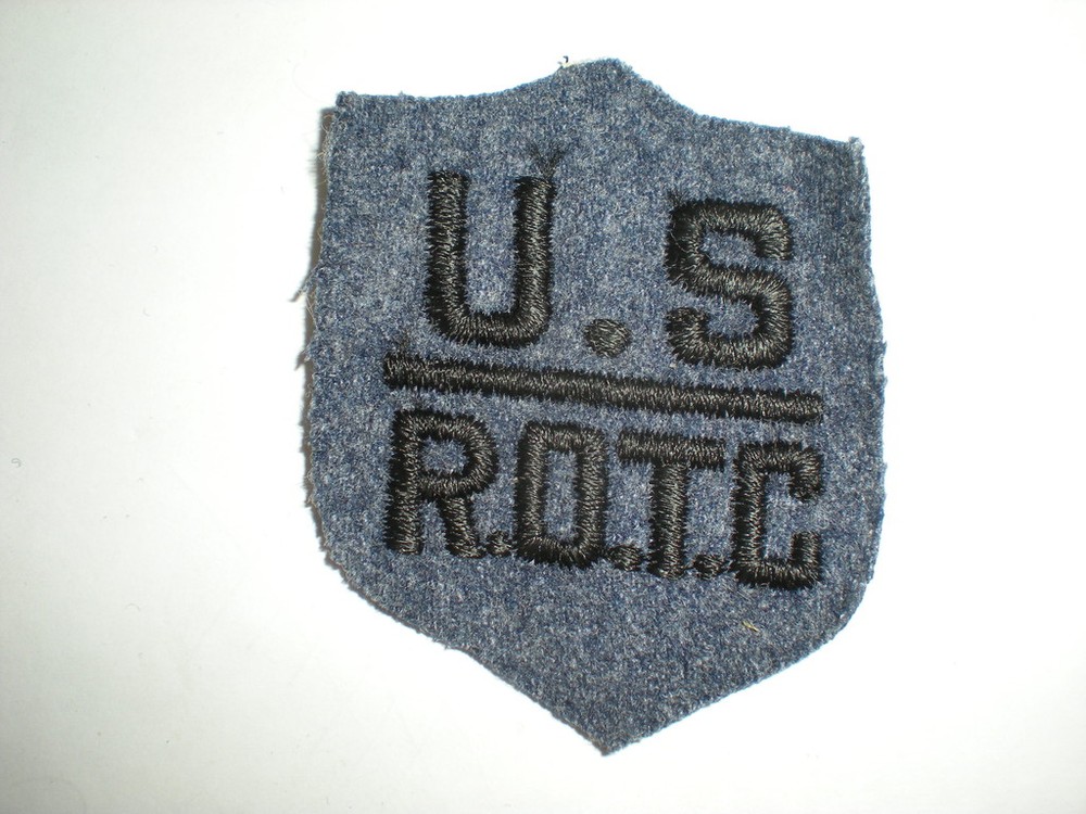 US ARMY 1950'S ERA ROTC PATCH - DARK BLUE ON BLUE