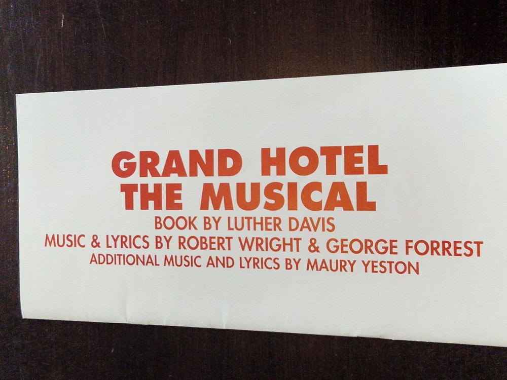 Grand Hotel - The Musical Donmar Warehouse Programme