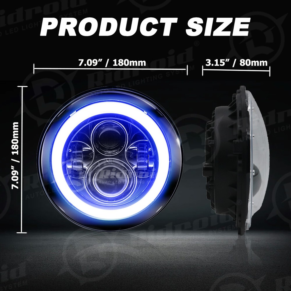 7" LED Headlight + 4.5" Passing Lights For Harley Davidson Electra Glide Classic