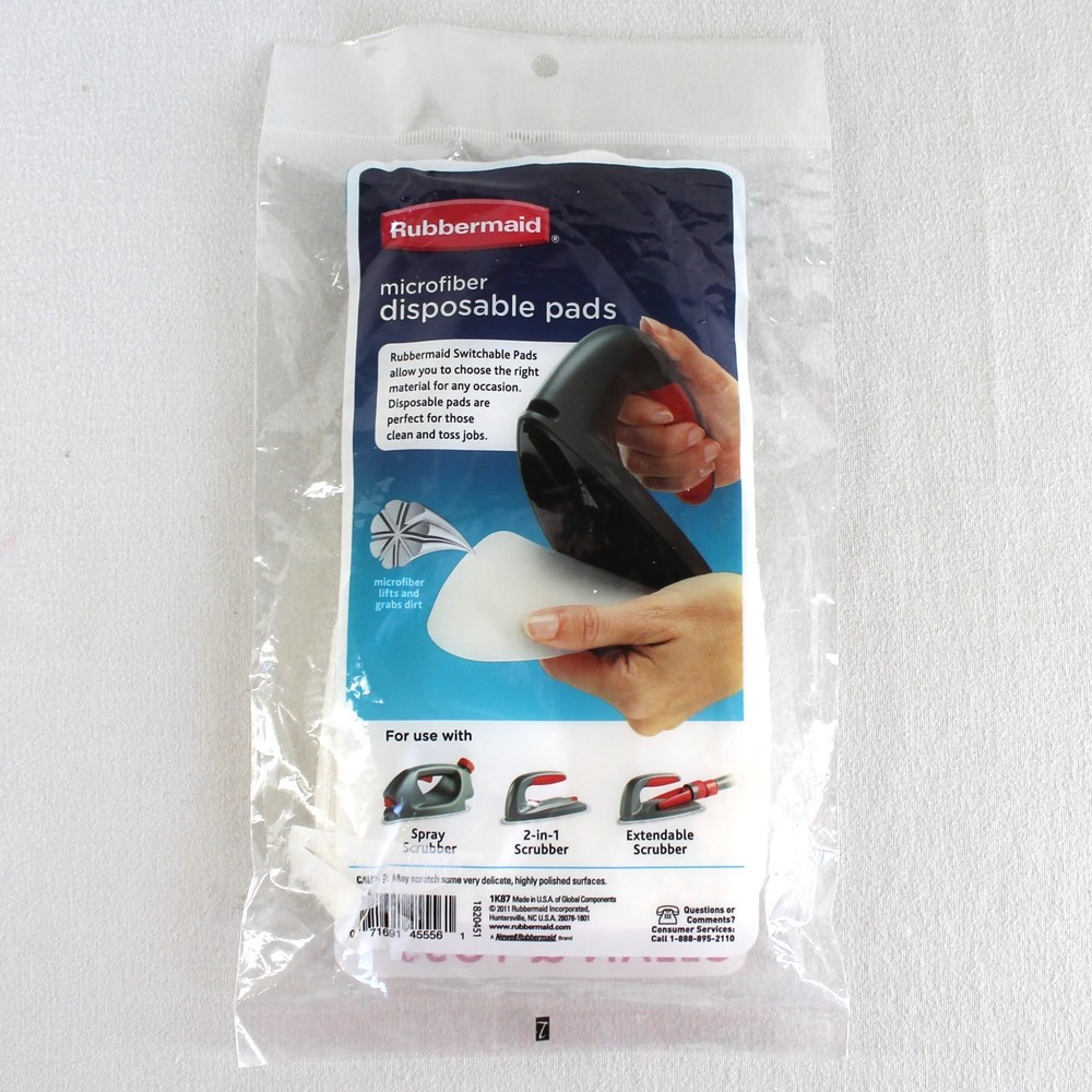Rubbermaid Microfiber Disposable Pads 6 Count Package Switchable Scrubber