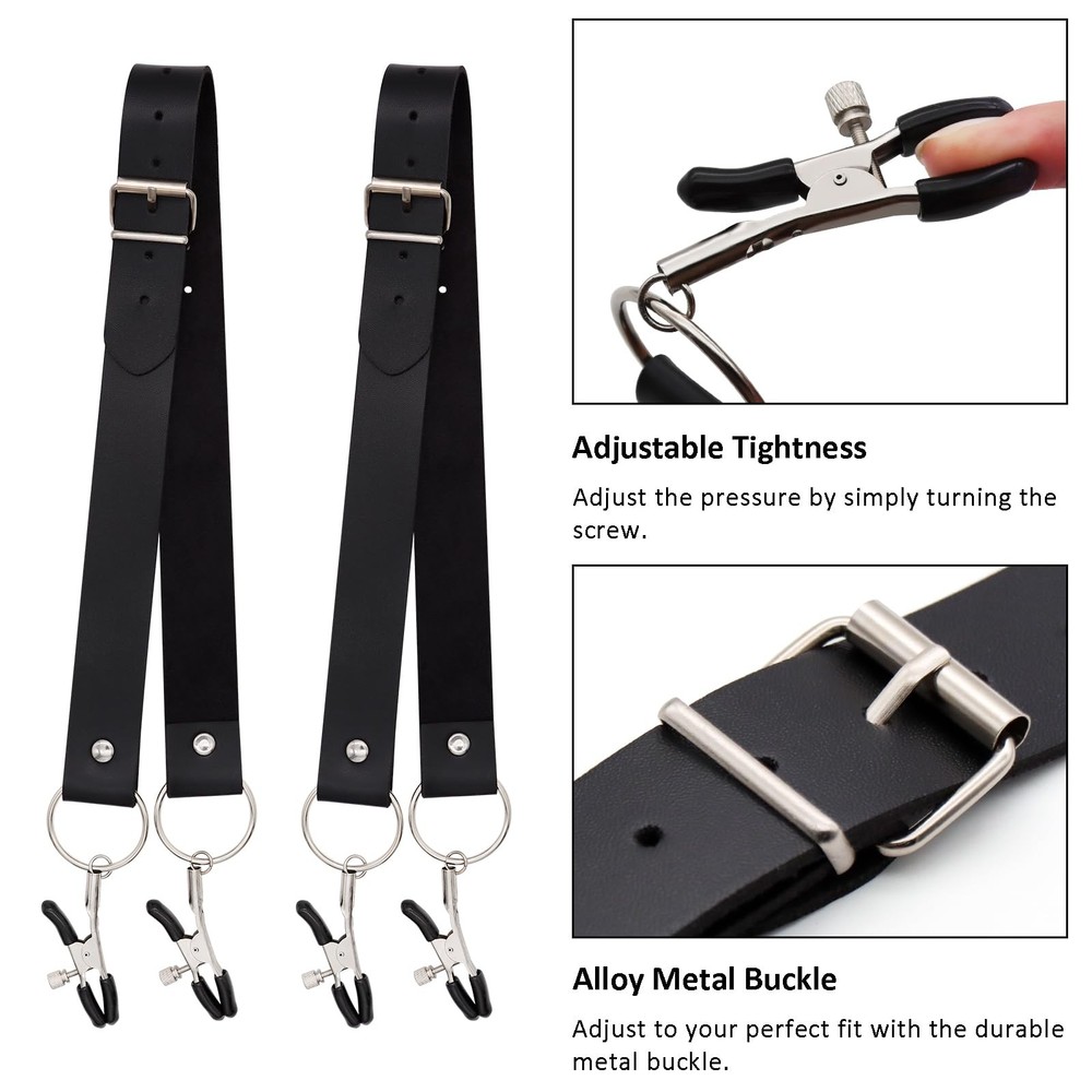 Adjustable Labia Spreader Straps with Clamps, BDSM Bondage Restraints Couples...