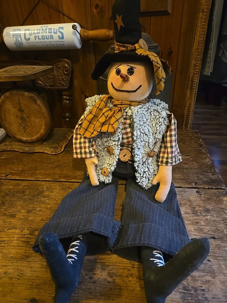 24" Handcrafted with Love Primitive/Rustic Style Winter Snowman