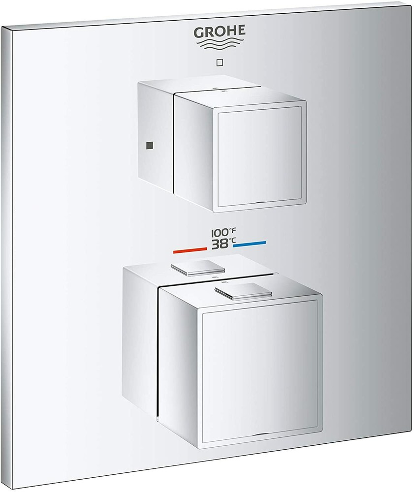 GROHE 24158000 Grohtherm Cube Dual Function 2-Handle Trim Kit StarLight Chrome