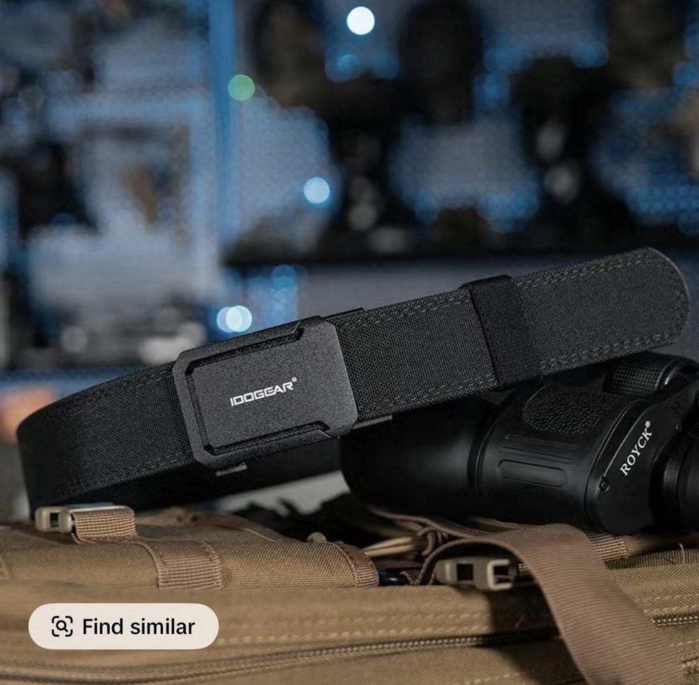 IDOGEAR Tactical Belt 1.5 Inch Quick Release Elastic Belt Adjustable Outdoors BK