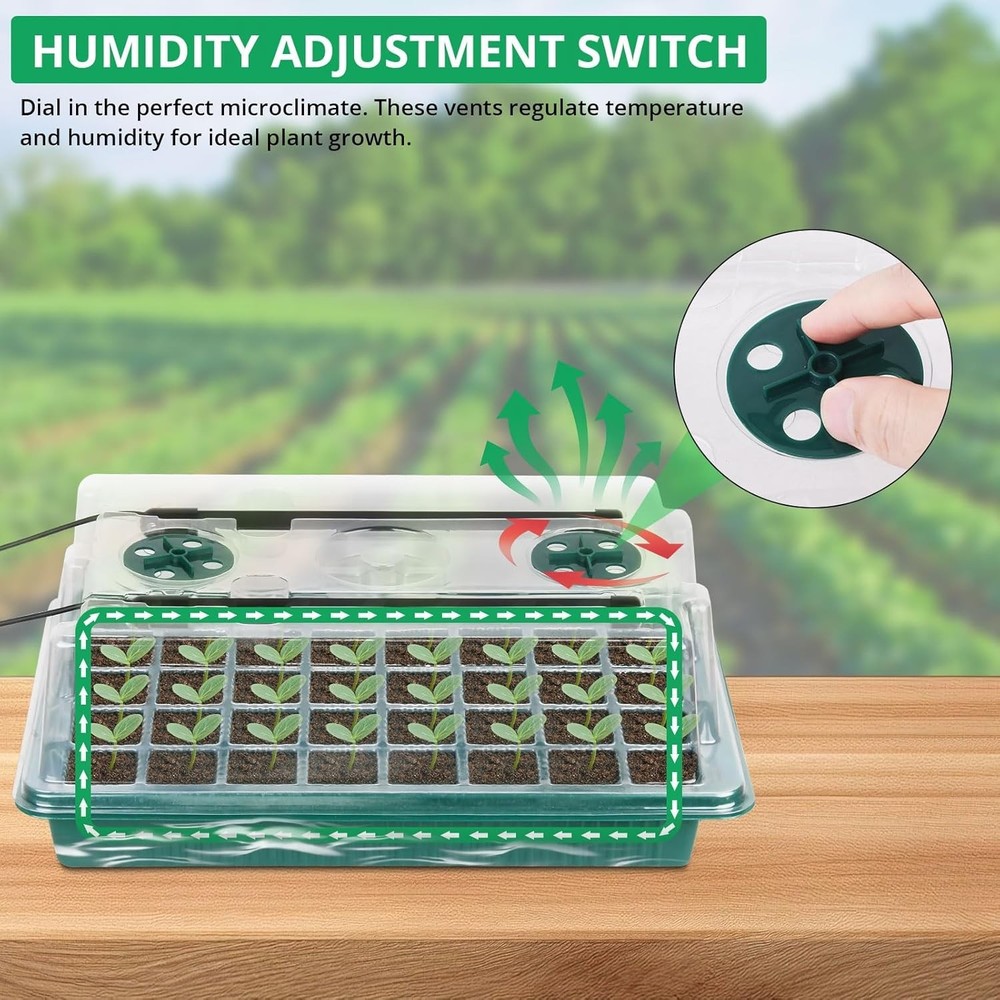 80 Cells Seed Starter Kit - Adjustable Brightness & Growth Essentials