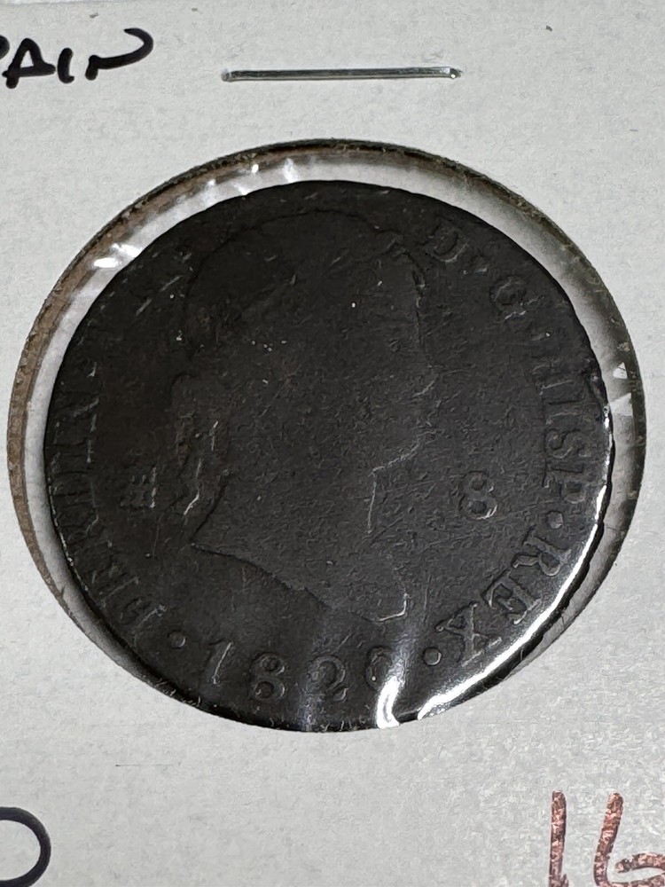 1820 Spain 8 Maravedis Copper Coin