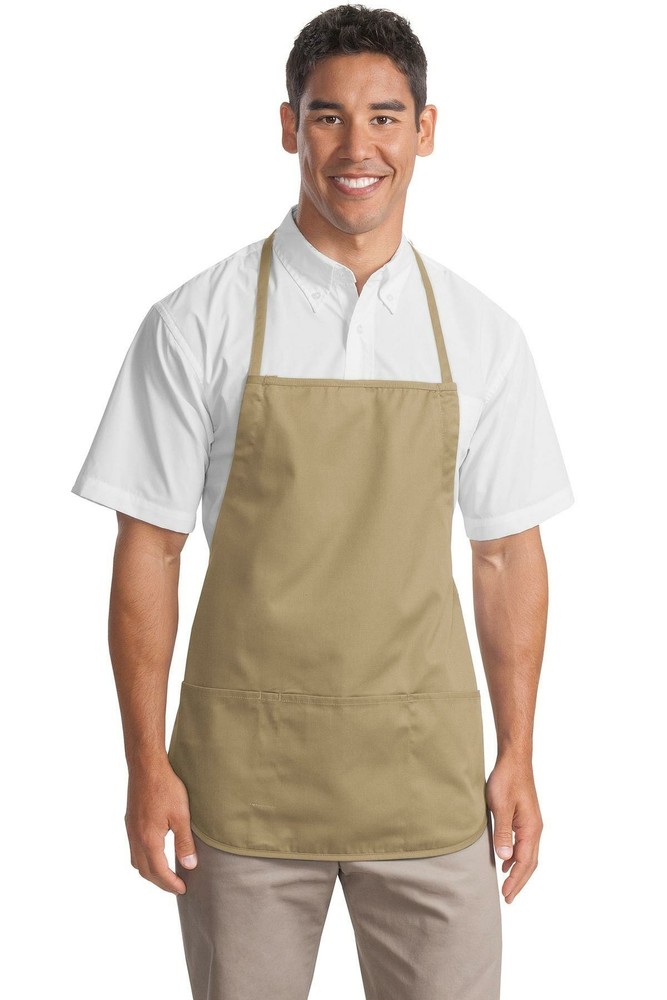 Port Authority Medium Length Apron 3 Patch Pockets Pen Pocket A525