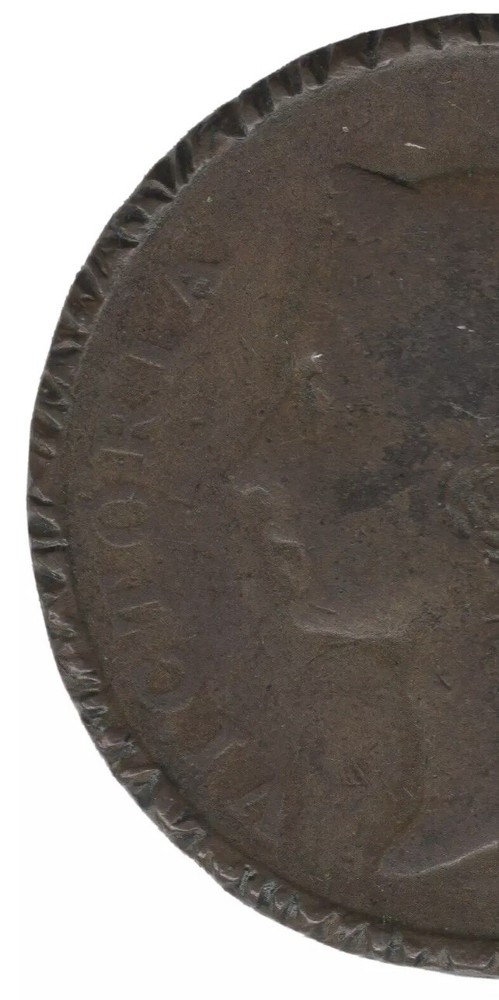 1845 Straits Settlements One Cent Coin – Modified Edge