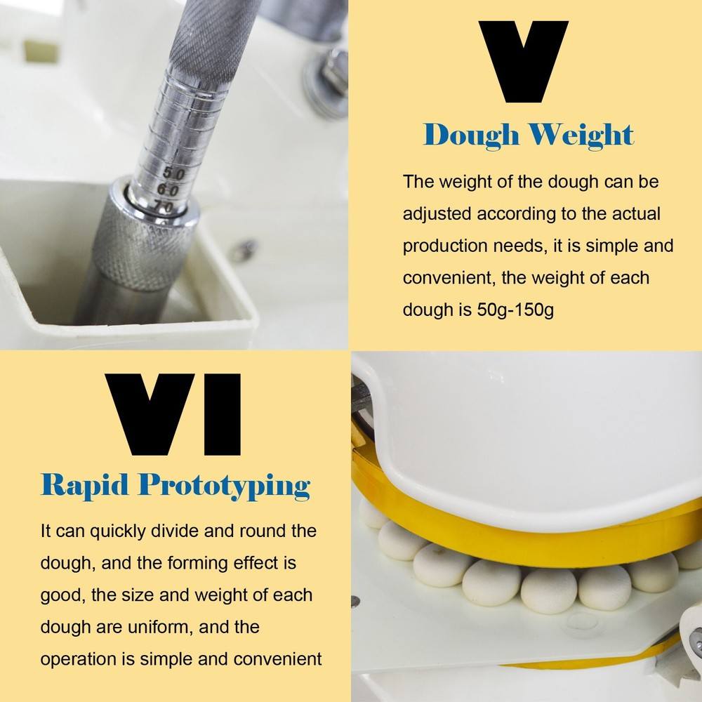 Press Cutter Semi-Automatic Dough Roller Divider Rounder 110V 50g-150g