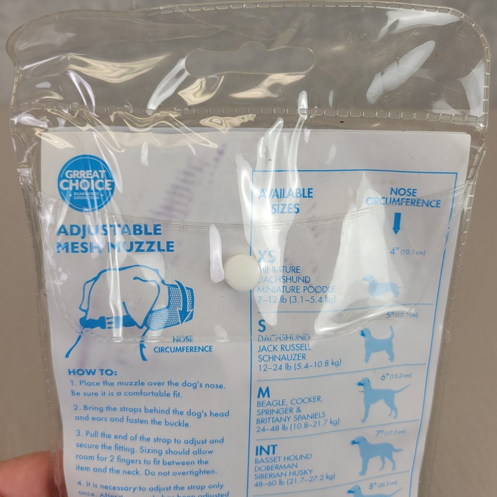 Grreat Choice Adjustable Mesh Dog Muzzle Size Intermediate 48-60 LBS