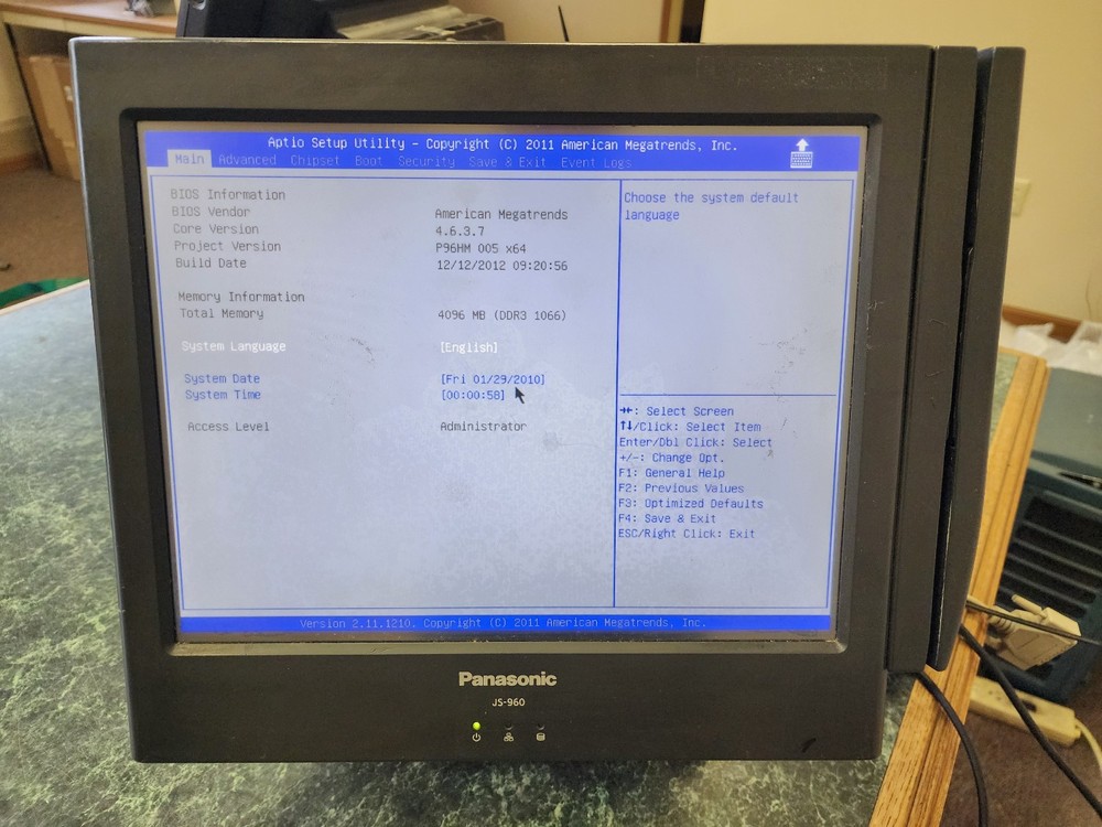 Panasonic JS-960 POS 15" Workstation Model JS-960WP w/ Card Reader