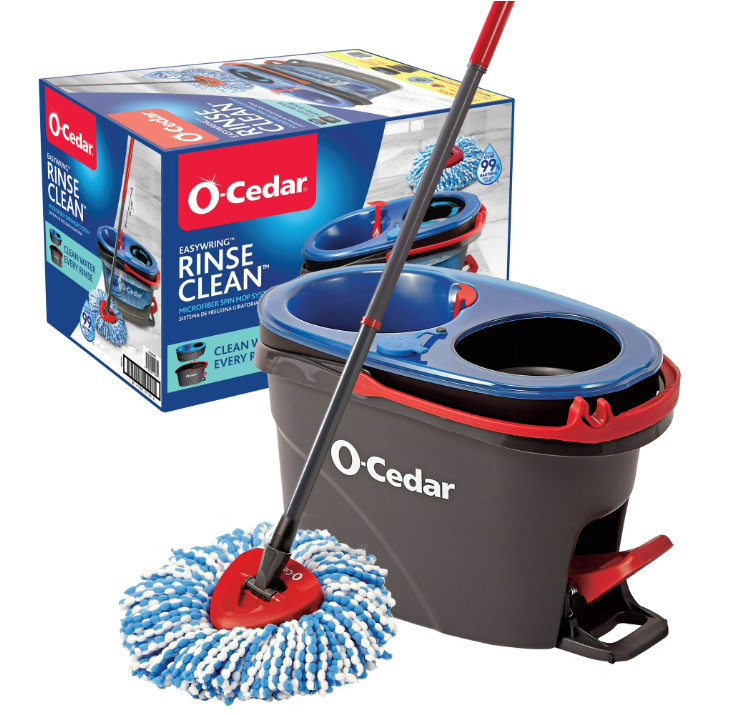 O-Cedar RinseClean Spin Mop & Bucket System,Clean with Clean Water - NEW