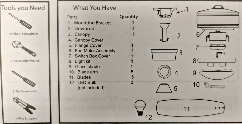 TRANS GLOBE 52" 5-BLADE CEILING FAN LIGHT KIT PULL CHAINS E26 BLACK & WALNUT