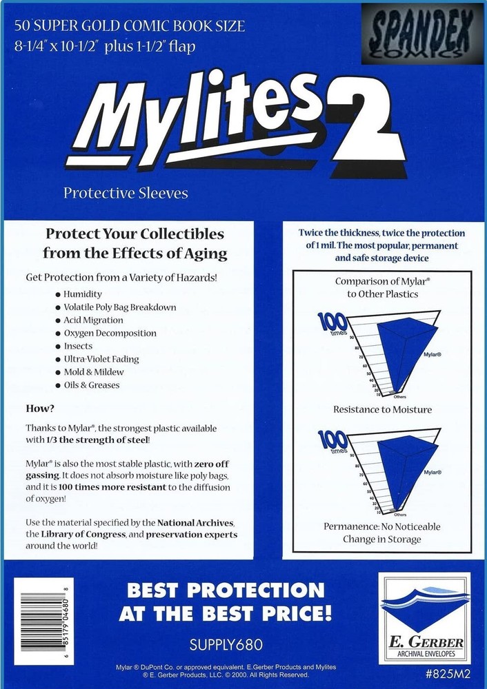100 E. Gerber Super Gold Comic Mylites 2 & 24 PT Half-Backs 825M2 | 778HB