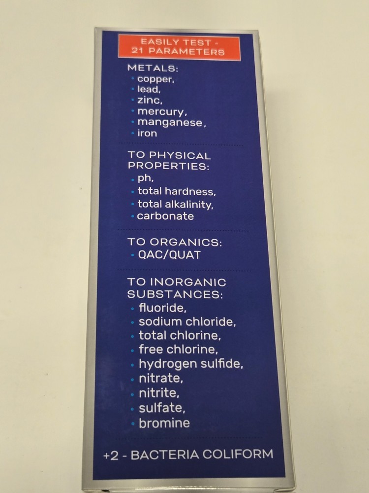 Drinking Water Test Kit 21 Parameters 120 Test Strips + Bacteria Tests exp 05/26