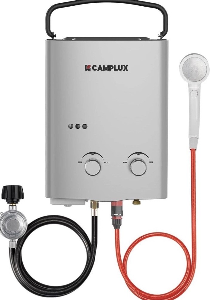 Camplux 5L 1.32 GPM Outdoor Portable Tankless Water Heater Camping AY132G Gray