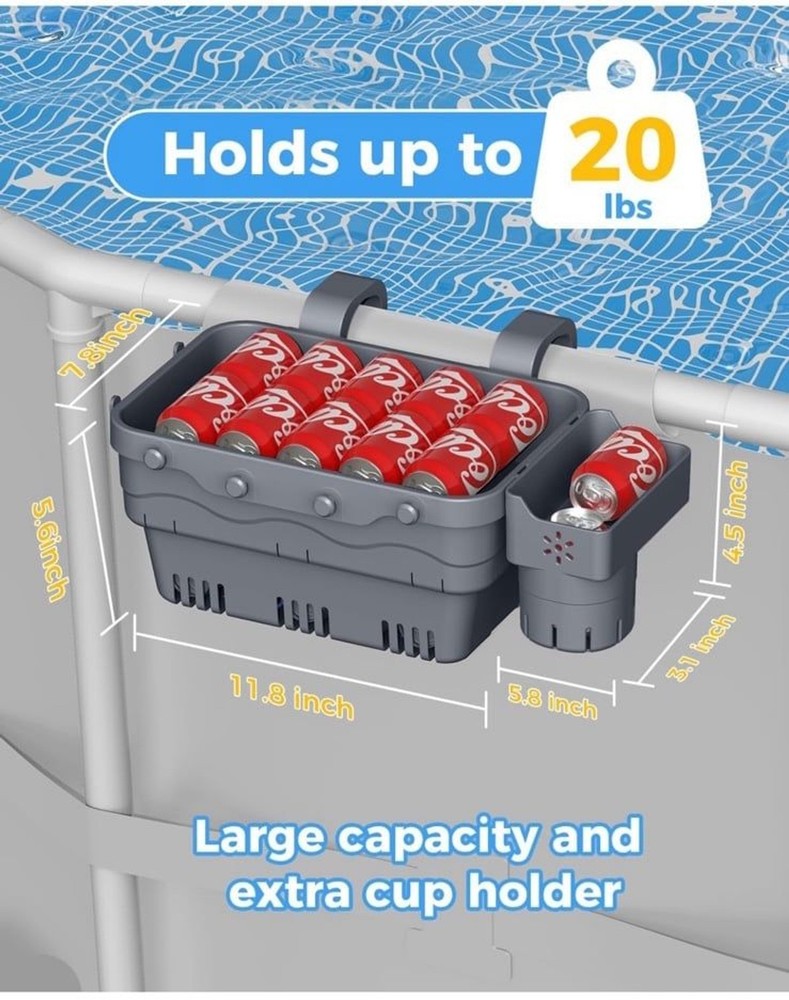 Storage sets for pools includes 2 baskets 2 cup holder weather resistant NWT