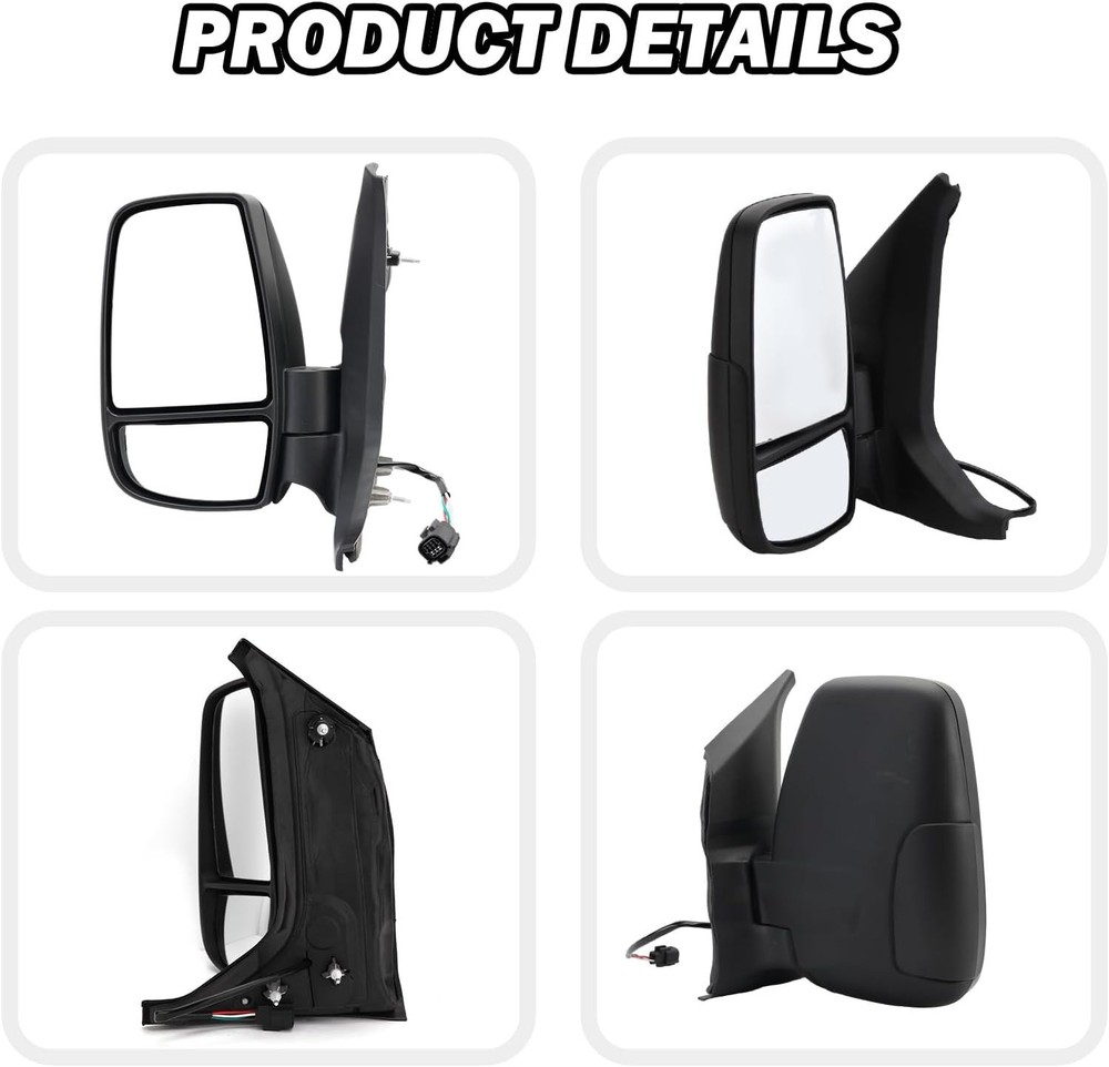 Driver Side Mirror,Mirror Assembly Compatible With 2015-2025 Ford Transit 150 25