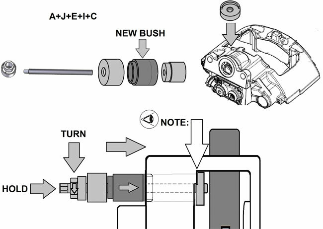 Laser 7105 Caliper Bush Replacement Tool Fits Knorr-Bremse