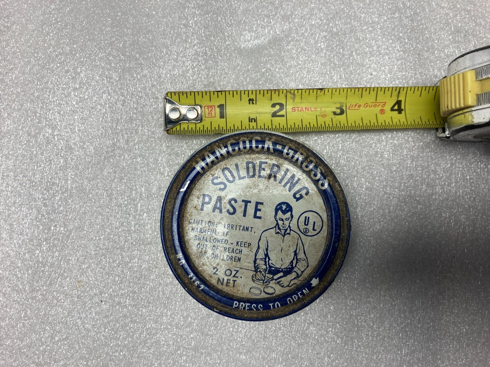 Vintage Tin Hancock Gross Soldering Paste