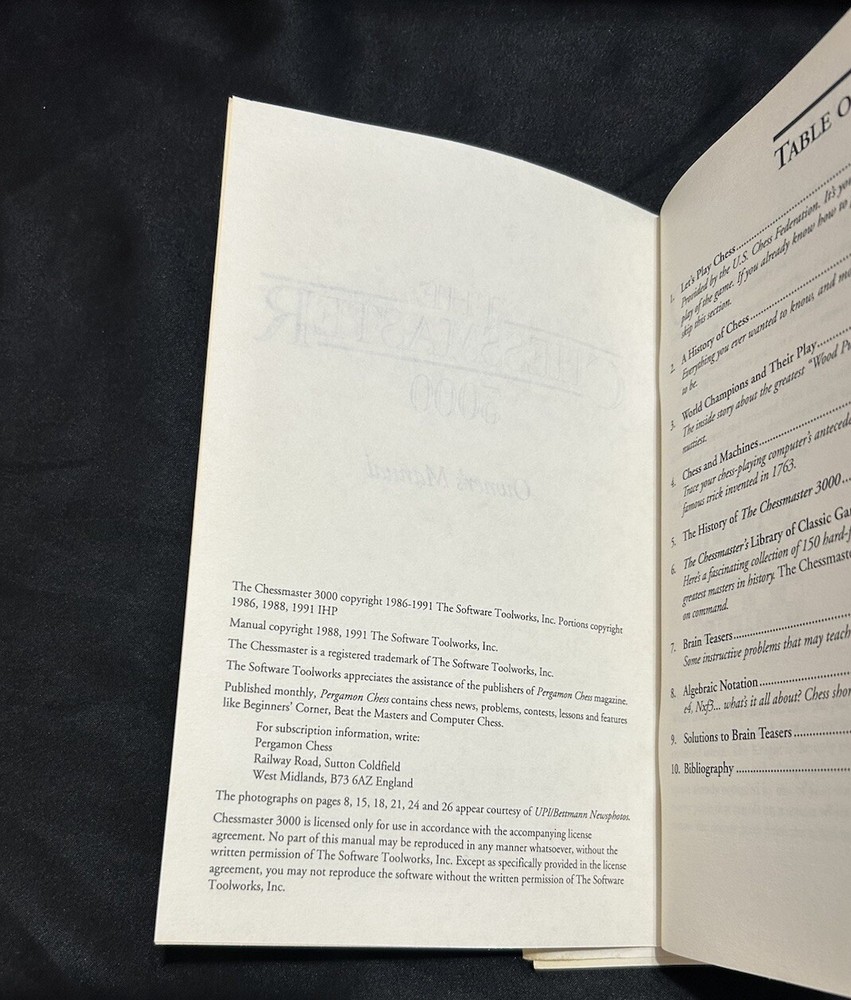 Vtg The Chessmaster 3000 Owners Manual & User’s Guide Software Windows Version
