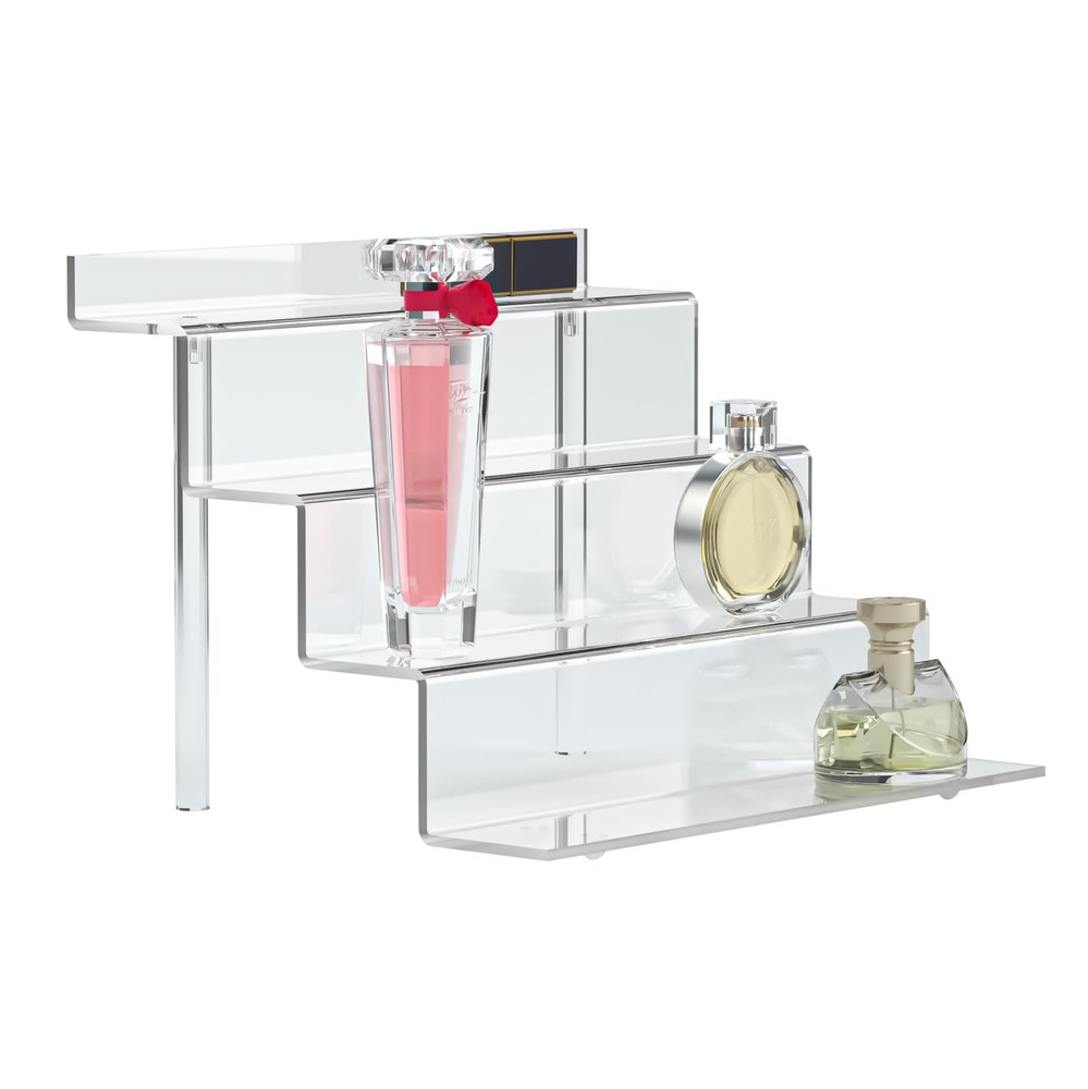 4-Tier Acrylic Display Riser Shelf Perfume Organizer for Cupcake Figures Dessert