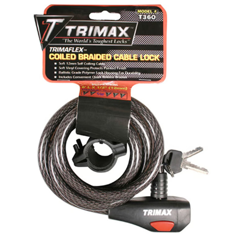 Trimax Trimaflex Coiled Lock - 72in. Cable with Quick-Release Lock TKC126