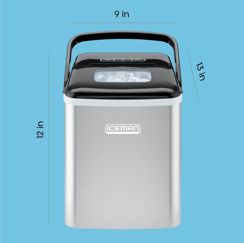 Iceman Dual-Size Countertop Ice Maker Machine, Small - Bullet Ice,