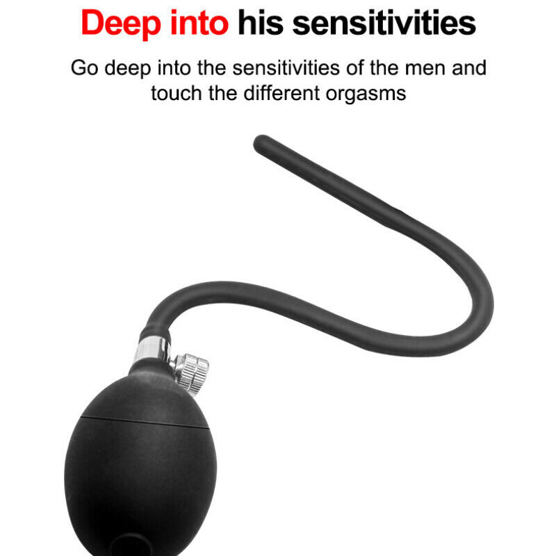 Men Silicone Inflatable insert Plug ring Stretcher Sounding Stretcher with Pump