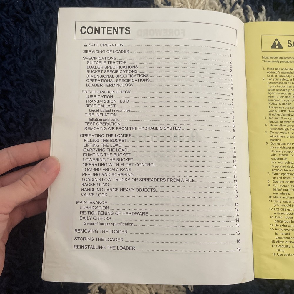 Kubota LA203 and LA243 Front Loader Operator’s Manual