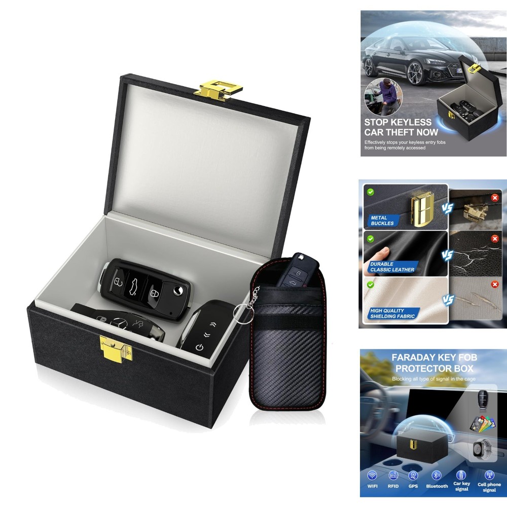 Faraday Signal Blocking Car Key Box Pouches Anti-Theft Shielding Safe Compact