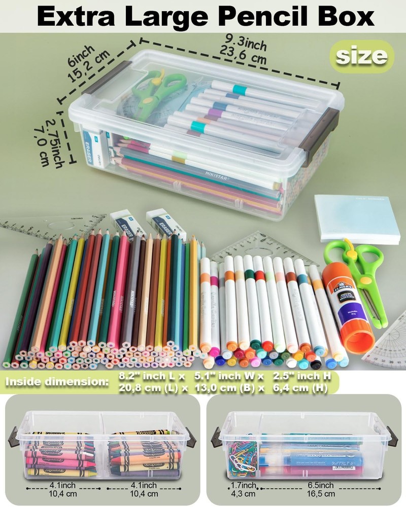 6 Pack Extra Large Pencil with Removable Divider, Thickened Pencil Case Bulk,...