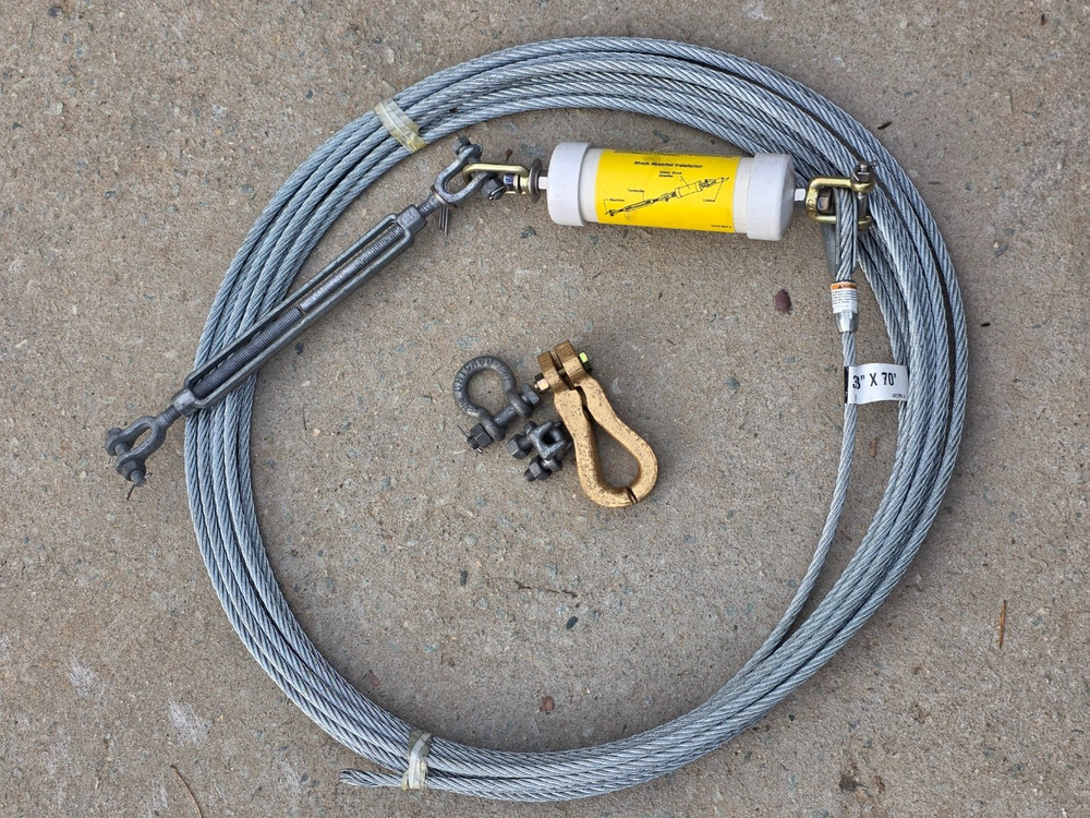XTREME Miller 60FT SkyWalker Temporary Horizontal Lifeline Systems Kit DFCLL NEW