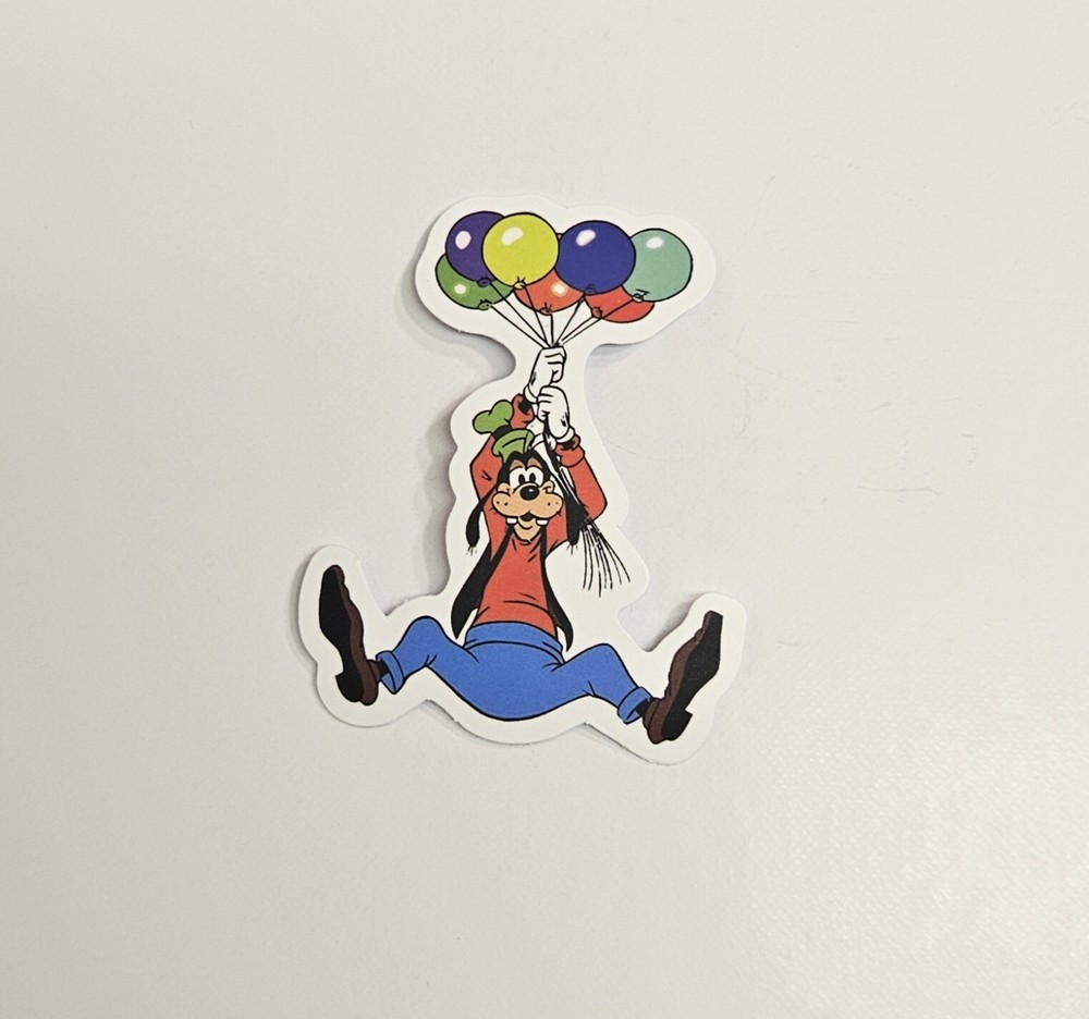 Goofy With Balloons Mid Flight Sticker Decal