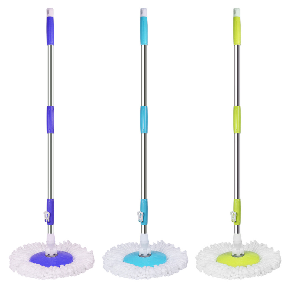 Spin Mop Handle Pole Floor Mop 360° Rotating Cleaning Tools +2 Free Mop Heads