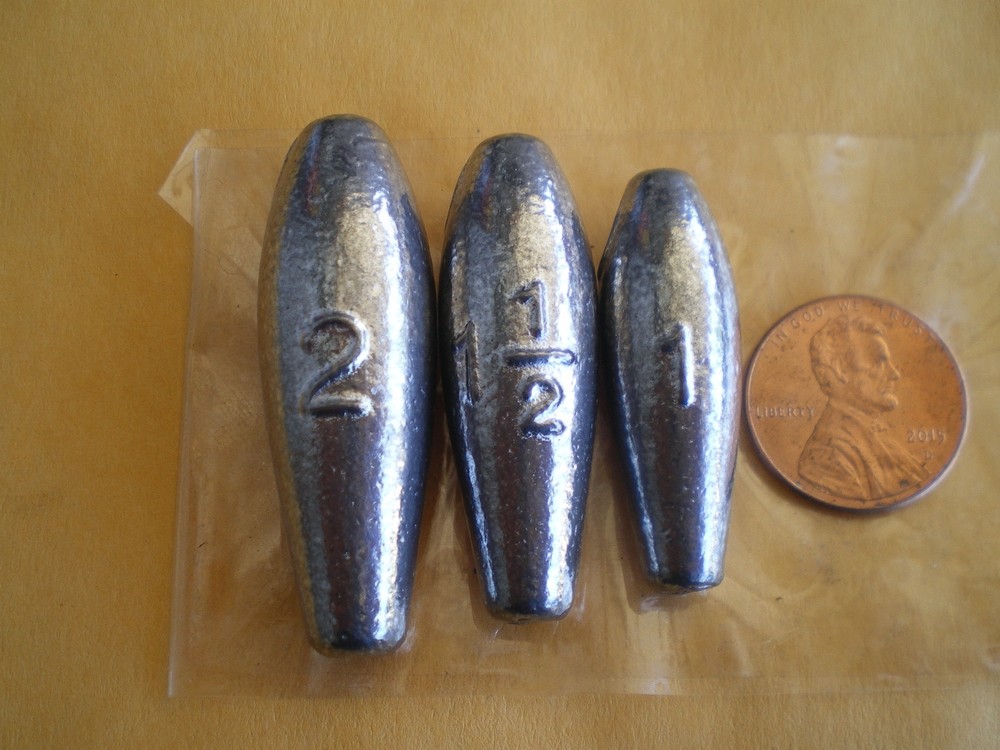 15 TROLLING SHAPE LURE BODIES/SLIP SINKER 2 OZ. "MAKE SPINNERS"