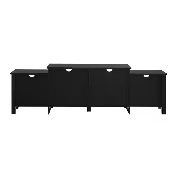 Walker Edison 80" Simple Tiered Top TV Stand - Solid Black
