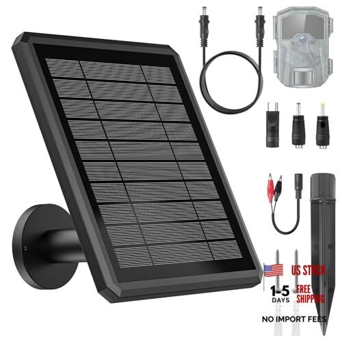 Solar Panel for Trail Camera - 4000mAh Battery, 6V/12V Output, Type-C & DC
