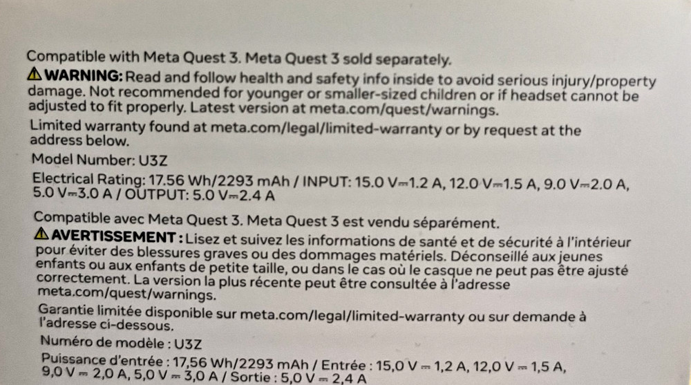 Meta Quest 3 Elite Strap with Battery (NEW)