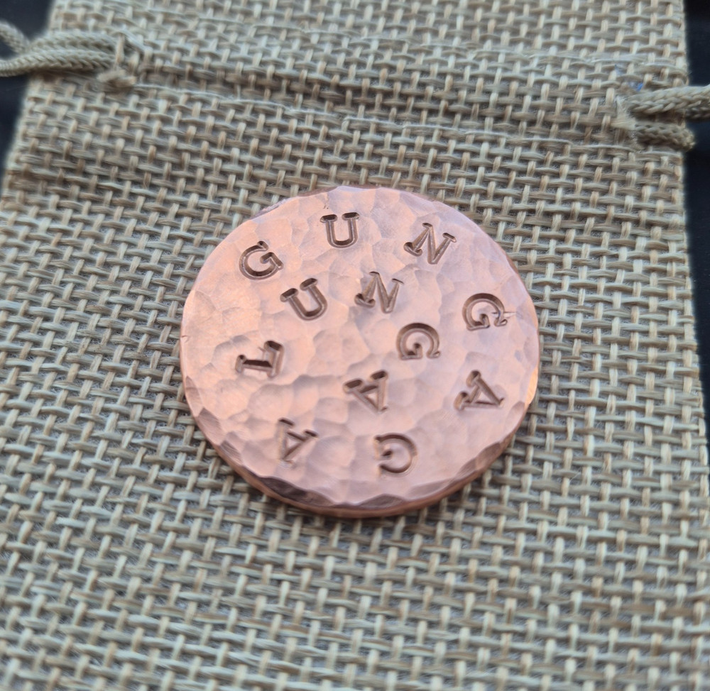 Customized Copper Golf Ball Marker-1.25 inch diameter! Hand Made -
