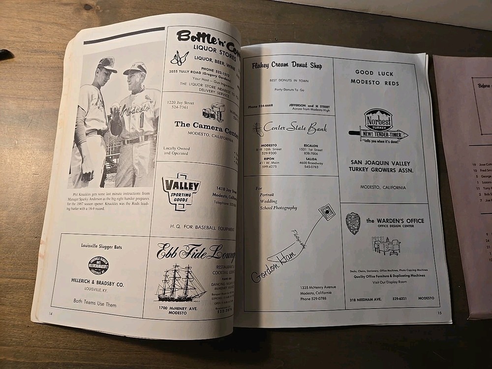 1968 MODESTO REDS PROGRAM.